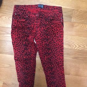 Red cheetah skinny jeans!!! Size 5